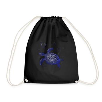 Turtle Relaxed Chill Sea Ocean Beach - Drawstring Bag - black - Front