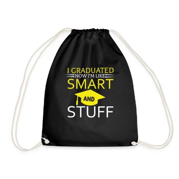 Graduated Smart Stuff Graduation Graduate - Turnbeutel - Schwarz - Vorne
