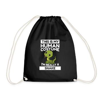 This Is My Human Costume I'm Really A Snake - Drawstring Bag - black - Front