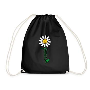 World Peace Freedom Fleurs Cadeau - Sac de sport léger - noir - Devant