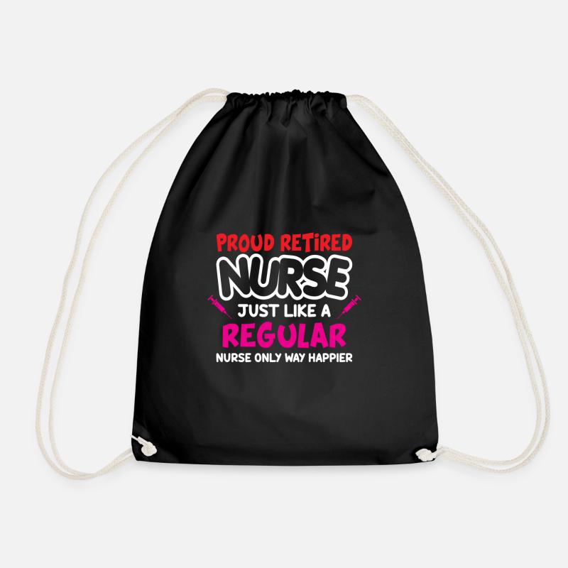 Retired Nurse - Drawstring Bag - black