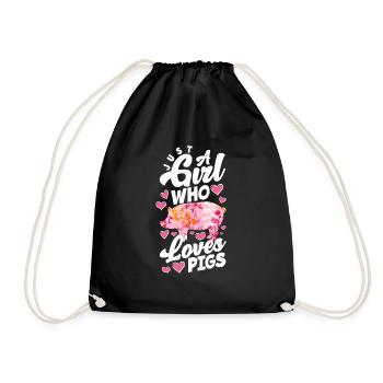 Just a girl who loves pigs - Drawstring Bag - black - Front