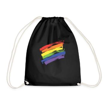 LGBTQ Gay Pride Month Rainbow Love is Love - Turnbeutel - Schwarz - Vorne