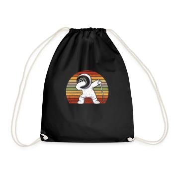 Funny Dabbing Fencing Sports Fencing Dance Fencer - Drawstring Bag - black - Front