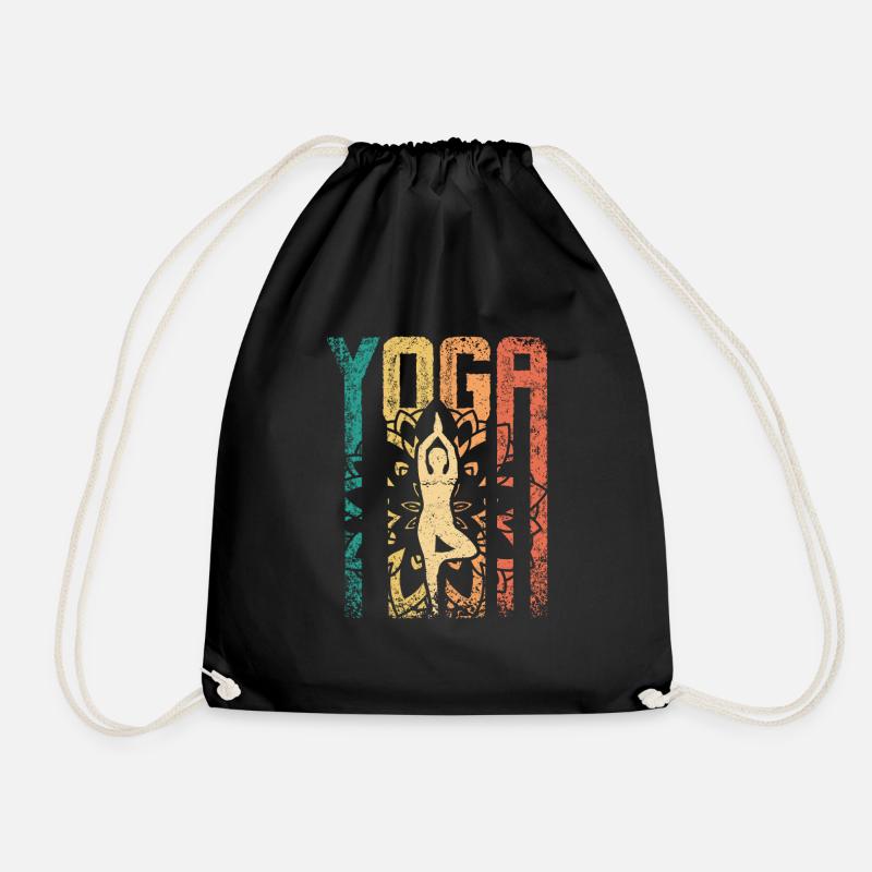 Retro Vintage Yoga - Turnbeutel - Schwarz