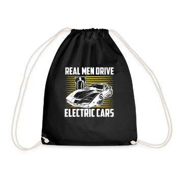 Real Men Drive Electric Cars EV Car Driver Mobili - Turnbeutel - Schwarz - Vorne