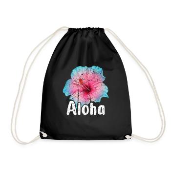Aloha - Hawaii Surfing Retro Sunset - Drawstring Bag - black - Front