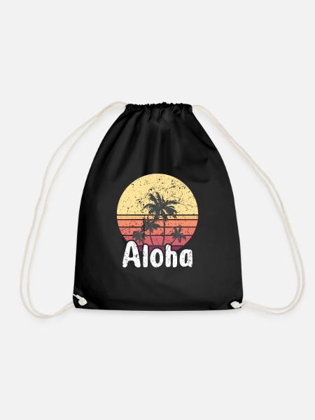 Aloha - Hawaii Surfing Retro Sunset - Turnbeutel - Schwarz