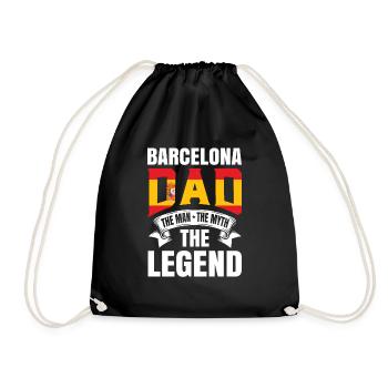 Barcelona father gift - Drawstring Bag - black - Front