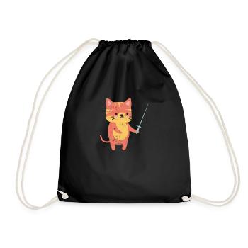 Cat Fencing Drôles de chats Amoureux Chatons - Sac de sport léger - noir - Devant