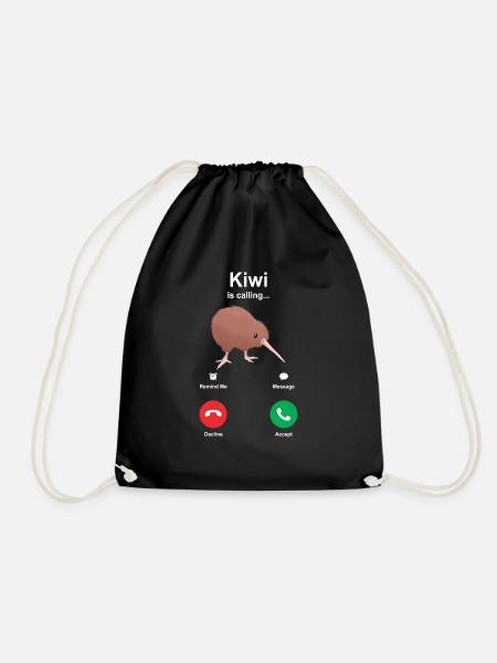 Kiwi vogel calling geschenk - Turnbeutel - Schwarz