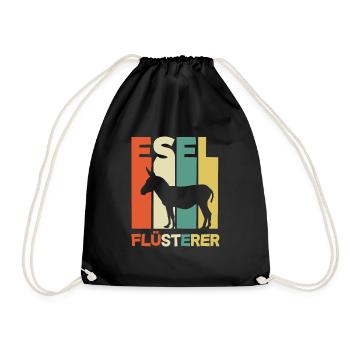 Esel Flüsterer Lustiges Esel Geschenk - Turnbeutel - Schwarz - Vorne