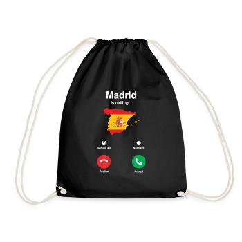 Madrid Ruft Geschenk An - Turnbeutel - Schwarz - Vorne