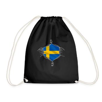 Le drapeau de la Suède est fier - Sac de sport léger - noir - Devant