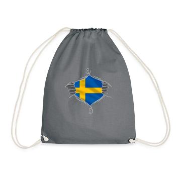 Sweden flag proud - Turnbeutel - Grau - Vorne