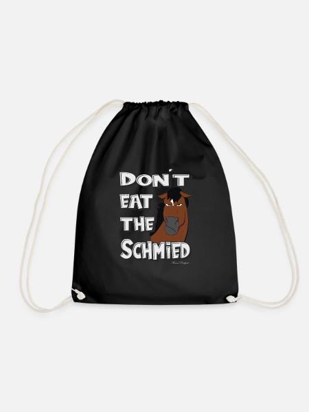 don´t eat the Schmied lustiges grimmiges Pferd - Turnbeutel - Schwarz