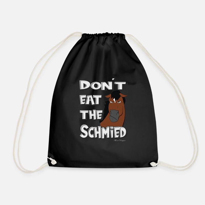 don´t eat the Schmied lustiges grimmiges Pferd - Turnbeutel - Schwarz
