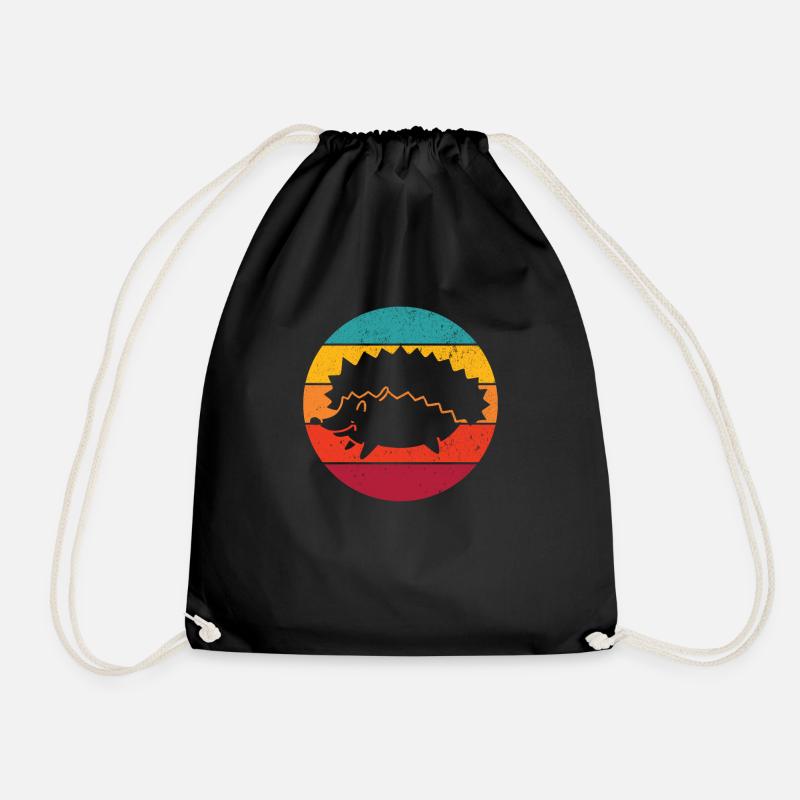 Hedgehog Hedgehog Hedgehog - Drawstring Bag - black