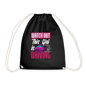 Driver's License Passed Gift - Drawstring Bag - black - Front