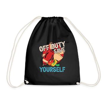Beach Summer Lifeguards Off Duty Save Yourself - Turnbeutel - Schwarz - Vorne