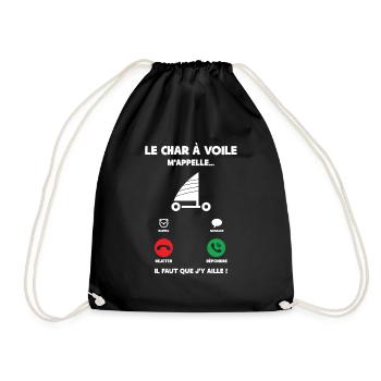 Le Char à Voile M'appelle - Sac de sport léger - noir - Devant