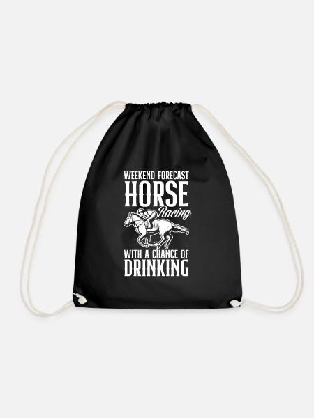 Horse racing - Drawstring Bag - black