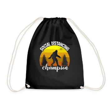 BigFoot Sasquatch Conspiracy Social Distance - Drawstring Bag - black - Front