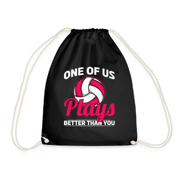 Beach Volley Frauen Volleyball Sport Geschenk - Turnbeutel - Schwarz - Vorne
