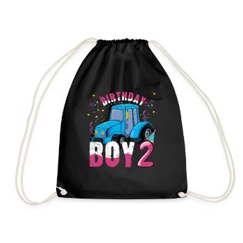Naissance garçon Né 2 ans Agriculteur Ranch Tracteur - Sac de sport léger - noir - Devant