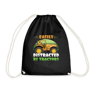 Agriculteur agricole Facilement distrait par un tracteur - Sac de sport léger - noir - Devant