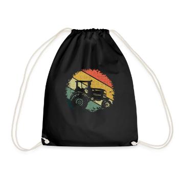 Retro Vintage Farm Farmer Rancher Tracteur - Sac de sport léger - noir - Devant