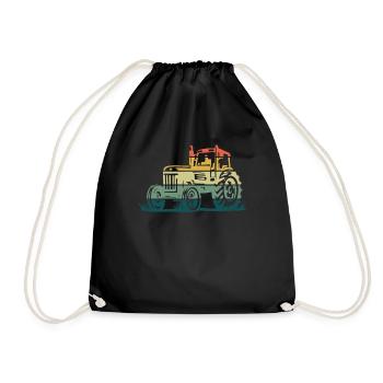 Farm Farmer Rancher Retro Vintage Tracteur - Sac de sport léger - noir - Devant