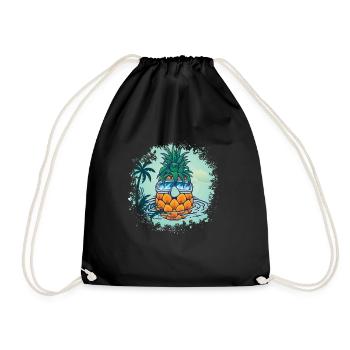 Pineapple Sunglasses Beach Summer Vacation - Turnbeutel - Schwarz - Vorne