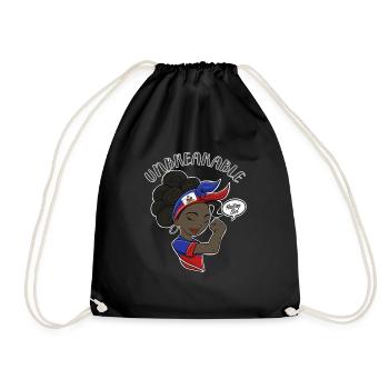 Haitian Girl Unbreakable I Haitian Heritage I - Drawstring Bag - black - Front