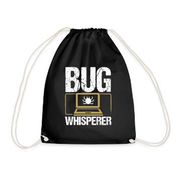 QA Engineering Code Tester Bug Quality Assurance - Drawstring Bag - black - Front