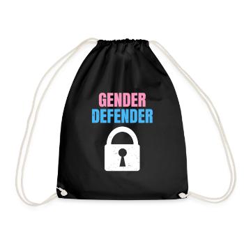 Gender Defender Zitat für einen Keeper der Gender - Turnbeutel - Schwarz - Vorne