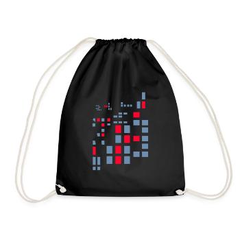 Pixel Pixel World Abstract City Map Crypto Style - Drawstring Bag - black - Front