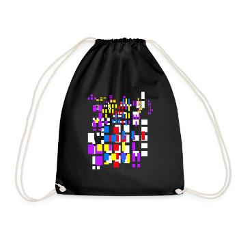 Pixel Pixel World Abstract City Kypto Dutch - Drawstring Bag - black - Front