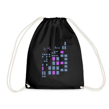 Pixel Pixelworld Pink Abstract City Style Logo - Drawstring Bag - black - Front