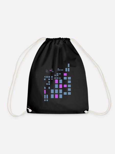 Pixel Pixelworld Pink Abstrakt City Style Logo - Turnbeutel - Schwarz