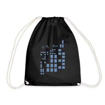 Pixel Pixelworld Abstract City Kypto Style Pattern - Drawstring Bag - black - Front