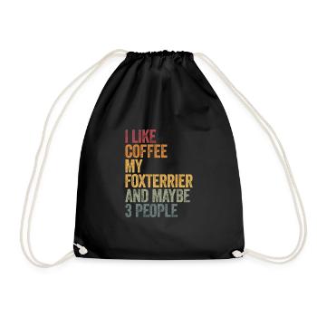 J’aime le café mon foxterrier et peut-être 3 personnes - Sac de sport léger - noir - Devant
