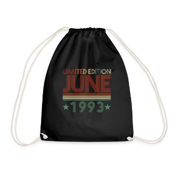 29th birthday June born 1993 Gift idea - Drawstring Bag - black - Front