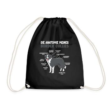 Border Collie Anatomie Collie Hundehalter Hunde - Turnbeutel - Schwarz - Vorne