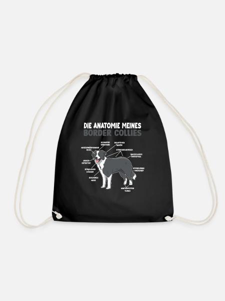 Border Collie Anatomie Collie Hundehalter Hunde - Turnbeutel - Schwarz