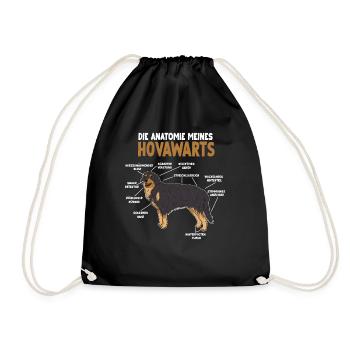 Hovawart Anatomie lustiges Hundehalter Gassi Hunde - Turnbeutel - Schwarz - Vorne