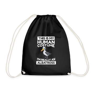 This Is My Human Costume I'm Really An Albatross - Drawstring Bag - black - Front