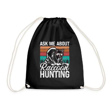 Hunting Vintage Posez-moi des questions sur Raccoon Hunting - Sac de sport léger - noir - Devant
