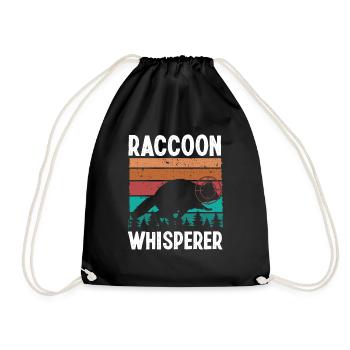 Raccoon Removal Technician Vintage Funny Raccoon - Turnbeutel - Schwarz - Vorne