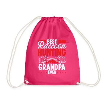 Best Raccoon Hunting Grandpa Raccoon Slayer - Drawstring Bag - fuchsia - Front
